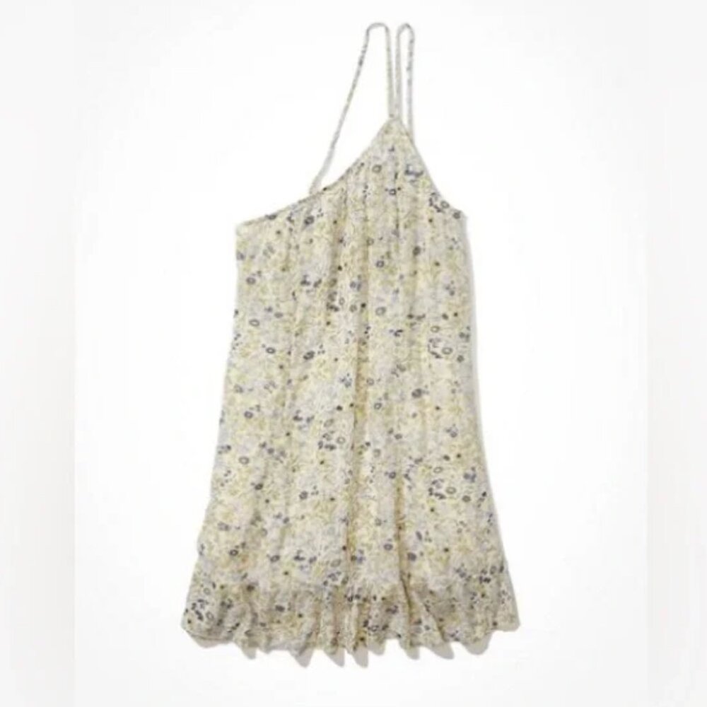 AE One-Shoulder Mini Dress White Floral